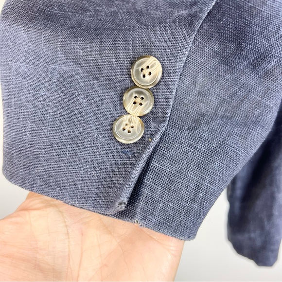 Orvieto 100% linen blue single breasted jacket sport coat summer blazer 42 - Picture 11 of 11